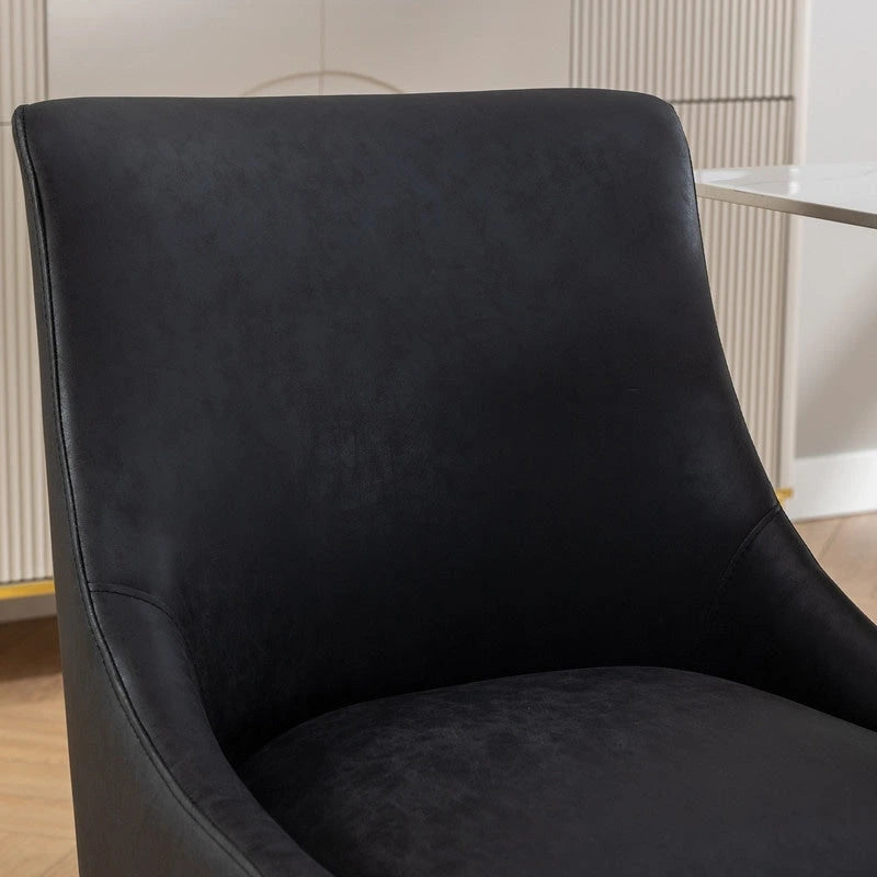 SEYNAR Chaise de salle à manger ou de coiffeuse moderne en cuir PU, style glamour, lot de 2 avec poignée arrière