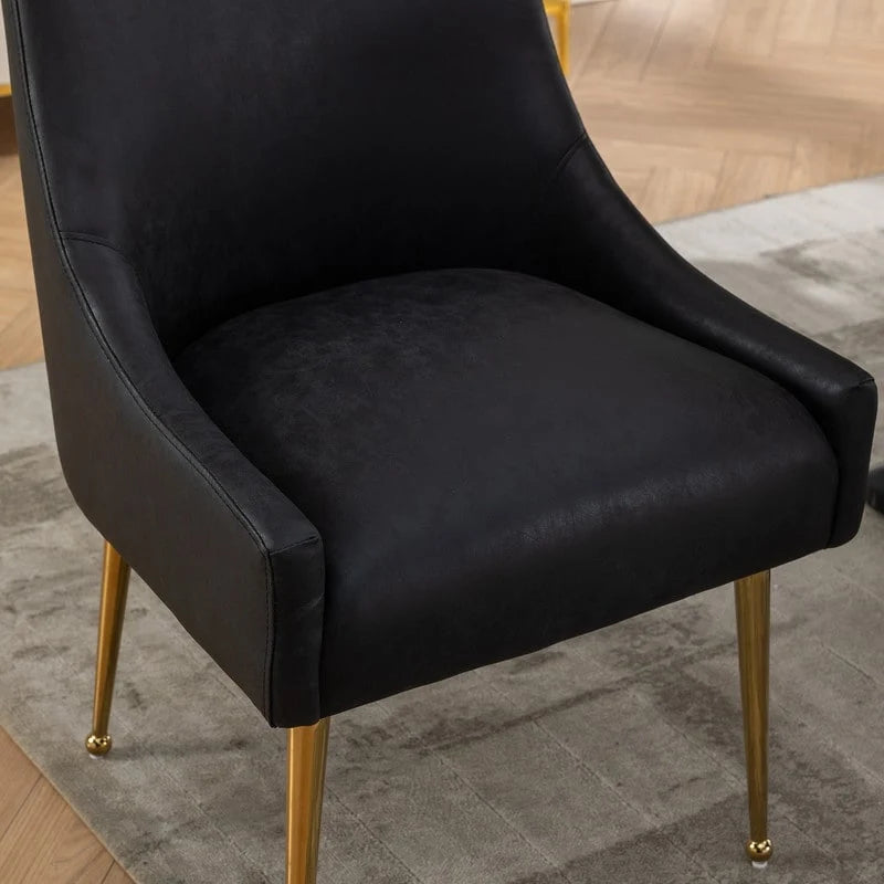 SEYNAR Chaise de salle à manger ou de coiffeuse moderne en cuir PU, style glamour, lot de 2 avec poignée arrière