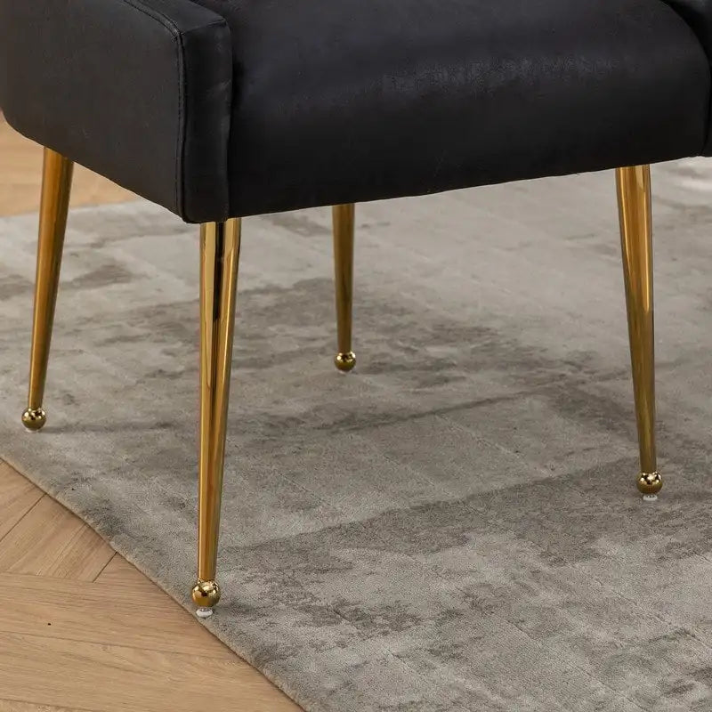 SEYNAR Chaise de salle à manger ou de coiffeuse moderne en cuir PU, style glamour, lot de 2 avec poignée arrière