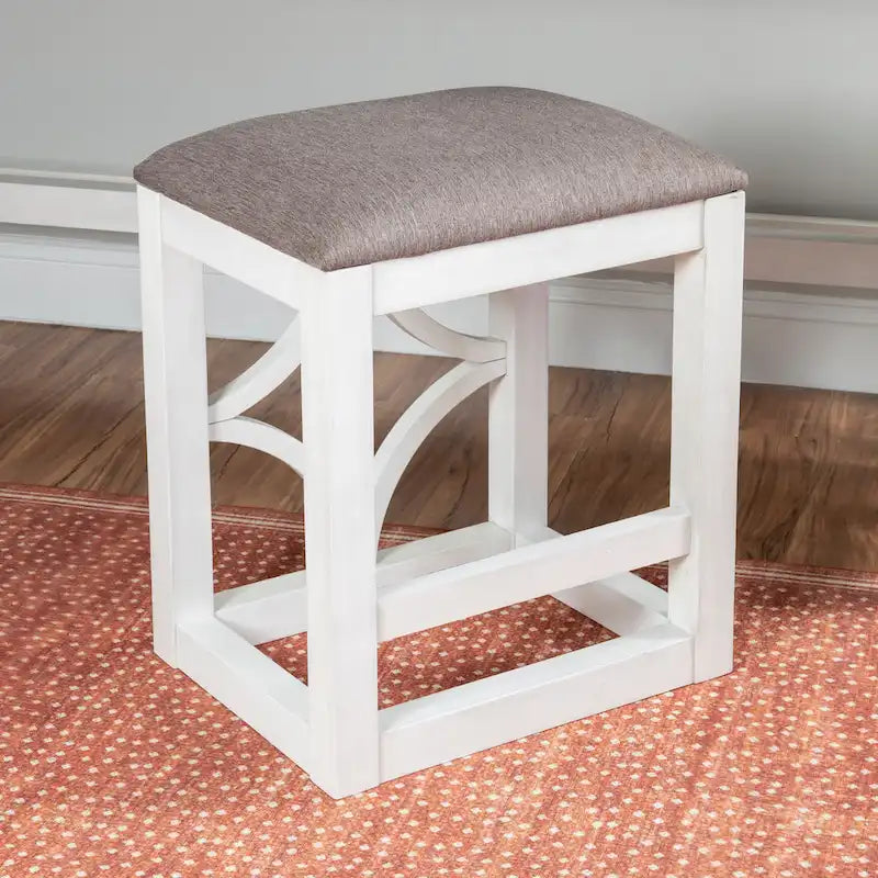 Console roulante gigogne Crewson Wood 2 pièces avec 3 tabourets