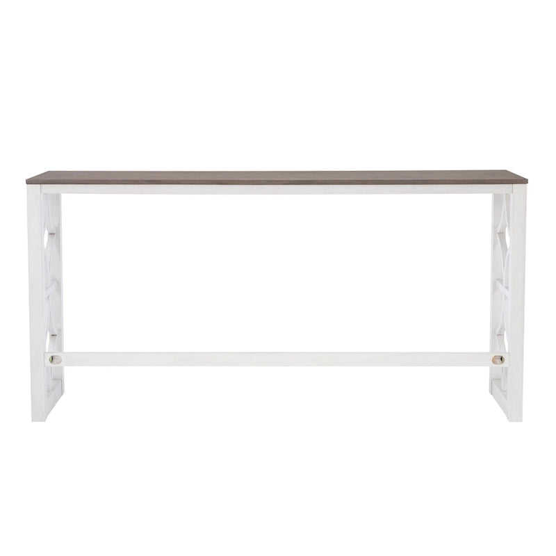 Console roulante gigogne Crewson Wood 2 pièces avec 3 tabourets