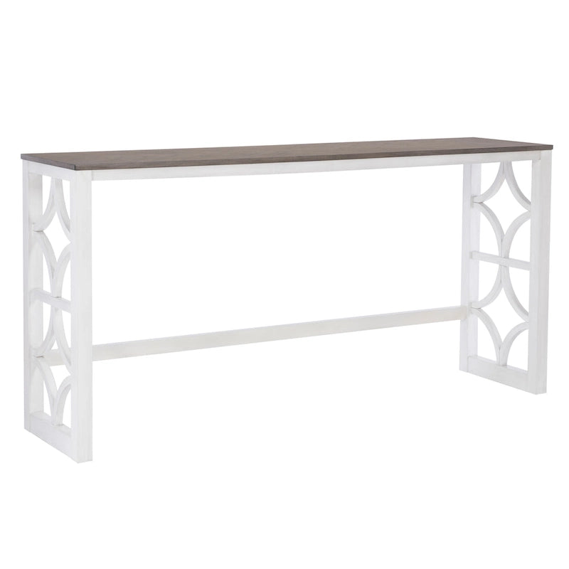 Console roulante gigogne Crewson Wood 2 pièces avec 3 tabourets