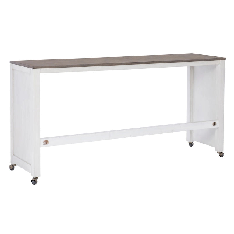Console roulante gigogne Crewson Wood 2 pièces avec 3 tabourets