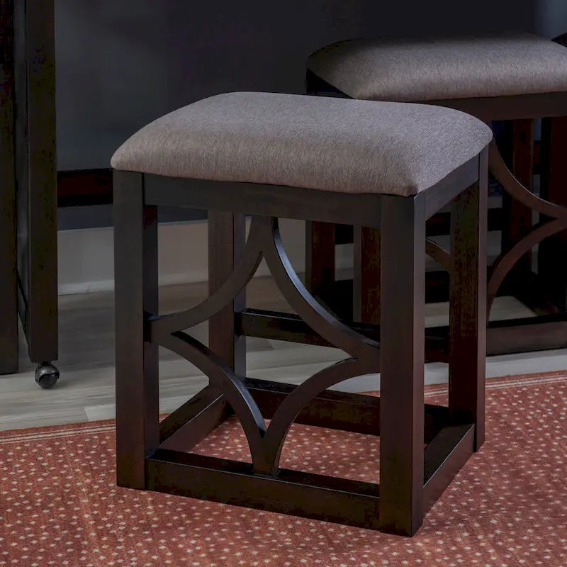 Console roulante gigogne Crewson Wood 2 pièces avec 3 tabourets