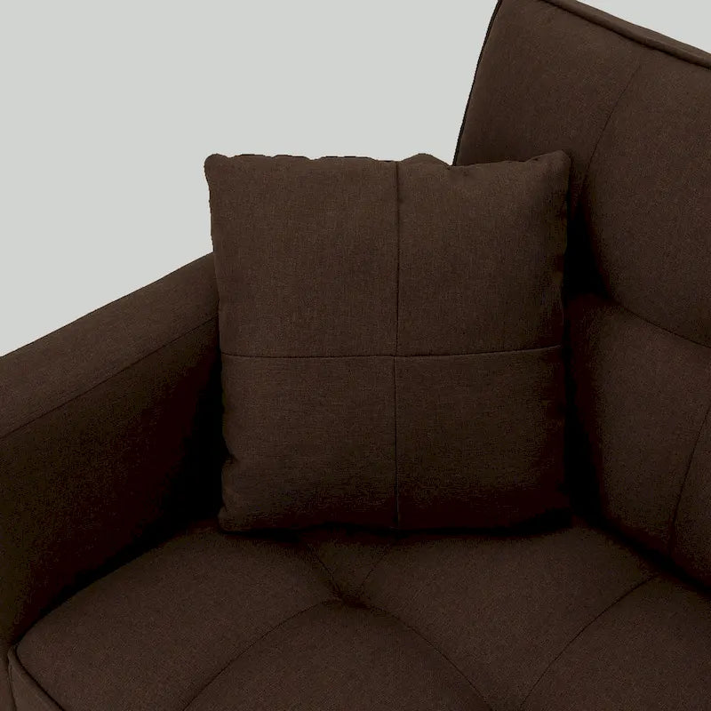 AVAWING 74 Canapé-lit futon convertible capitonné moderne avec 2 oreillers