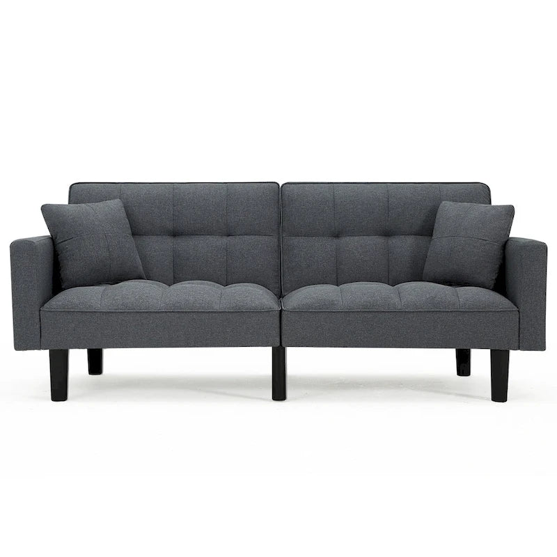 AVAWING 74 Canapé-lit futon convertible capitonné moderne avec 2 oreillers
