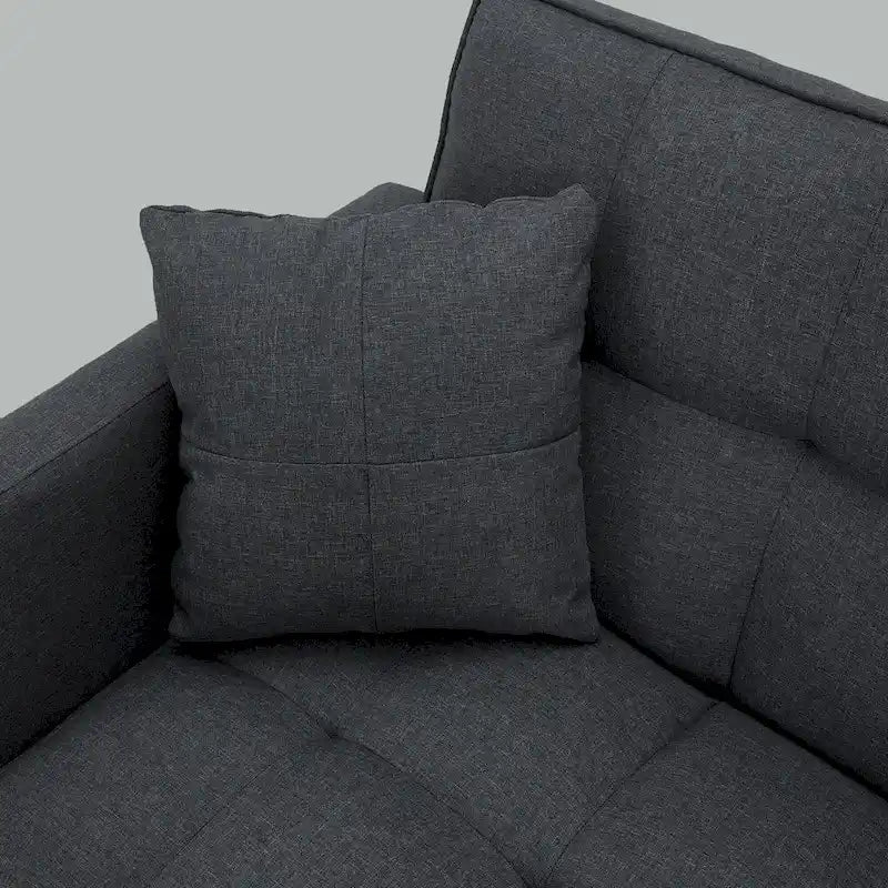 AVAWING 74 Canapé-lit futon convertible capitonné moderne avec 2 oreillers