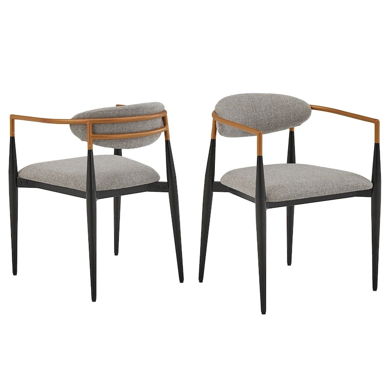 Chaises de salle à manger Decatur Mid-century avec finition bicolore cuivre et noir (lot de 2) par iNSPIRE Q Modern