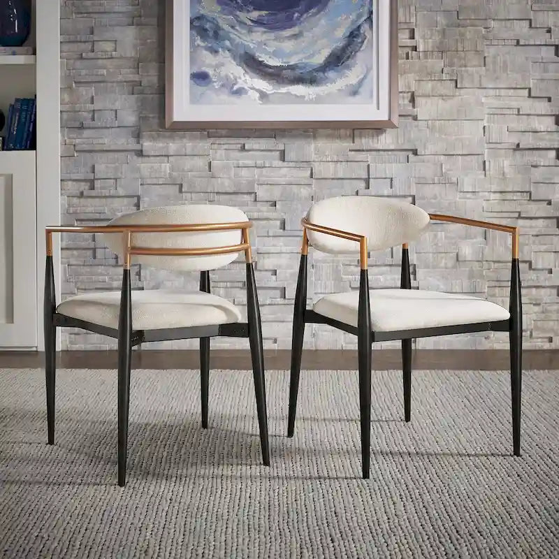 Chaises de salle à manger Decatur Mid-century avec finition bicolore cuivre et noir (lot de 2) par iNSPIRE Q Modern