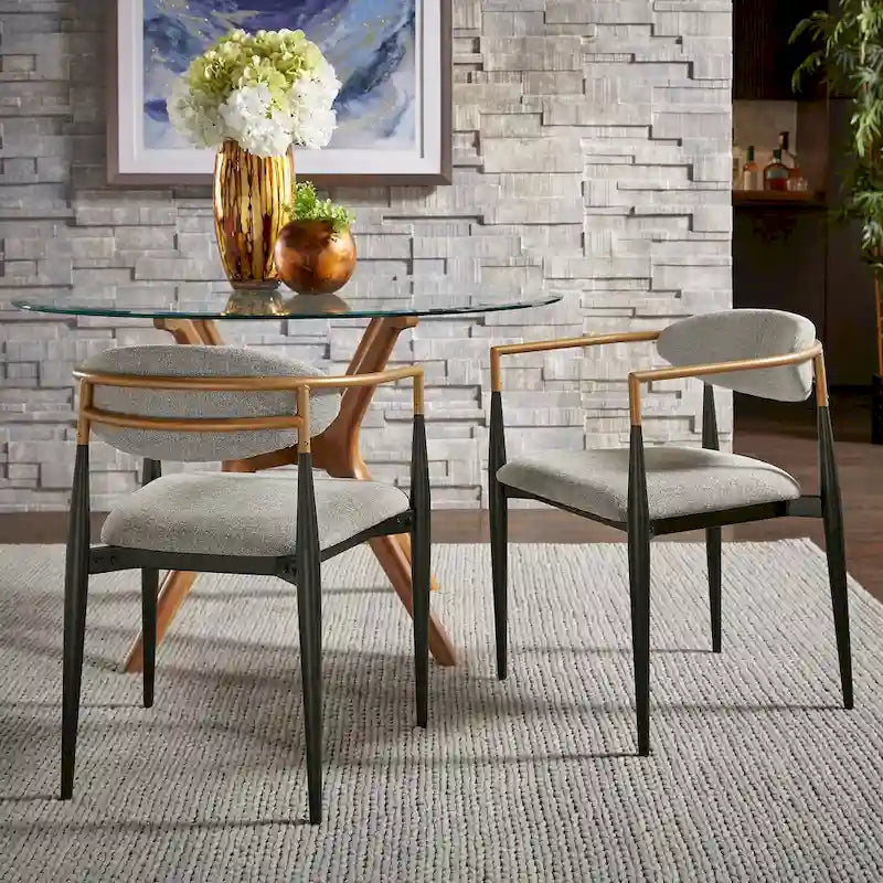 Chaises de salle à manger Decatur Mid-century avec finition bicolore cuivre et noir (lot de 2) par iNSPIRE Q Modern
