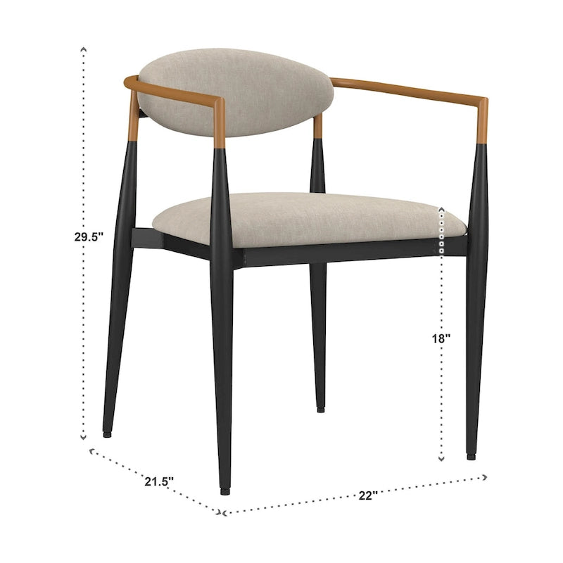 Chaises de salle à manger Decatur Mid-century avec finition bicolore cuivre et noir (lot de 2) par iNSPIRE Q Modern