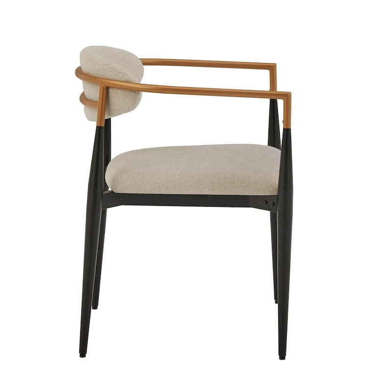 Chaises de salle à manger Decatur Mid-century avec finition bicolore cuivre et noir (lot de 2) par iNSPIRE Q Modern