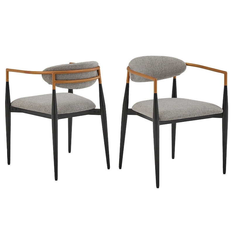 Chaises de salle à manger Decatur Mid-century avec finition bicolore cuivre et noir (lot de 2) par iNSPIRE Q Modern