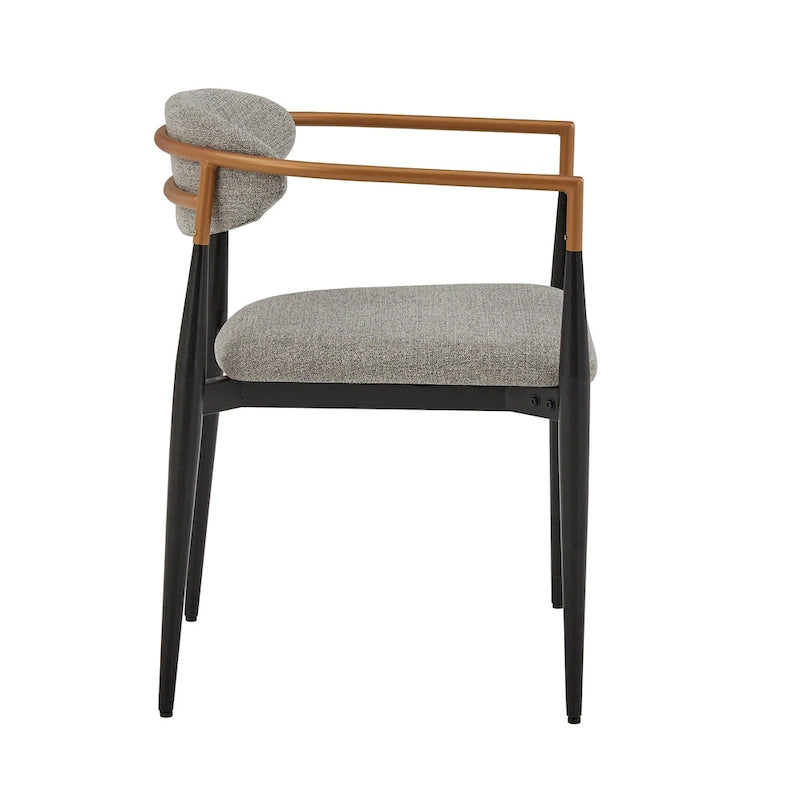 Chaises de salle à manger Decatur Mid-century avec finition bicolore cuivre et noir (lot de 2) par iNSPIRE Q Modern