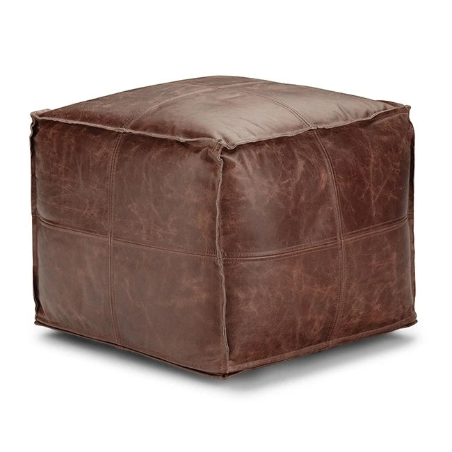 WYNDENHALL Erving Pouf carré bohème en cuir