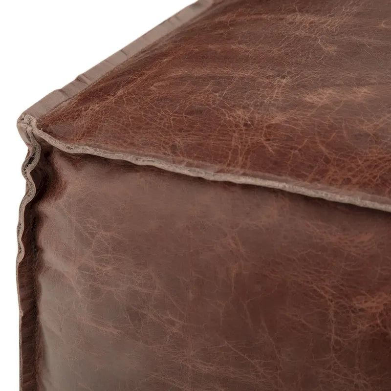 WYNDENHALL Erving Pouf carré bohème en cuir