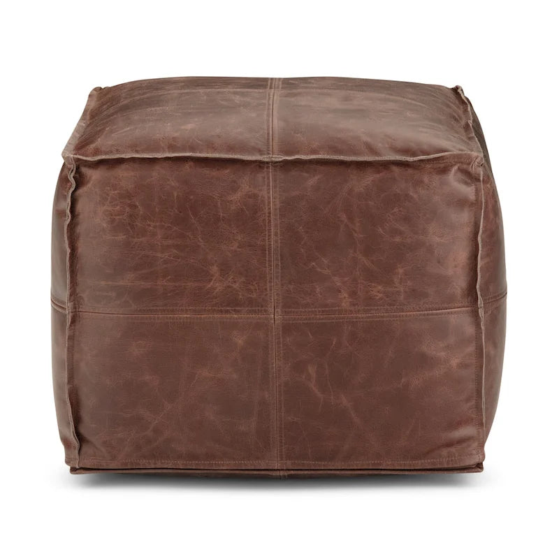 WYNDENHALL Erving Pouf carré bohème en cuir