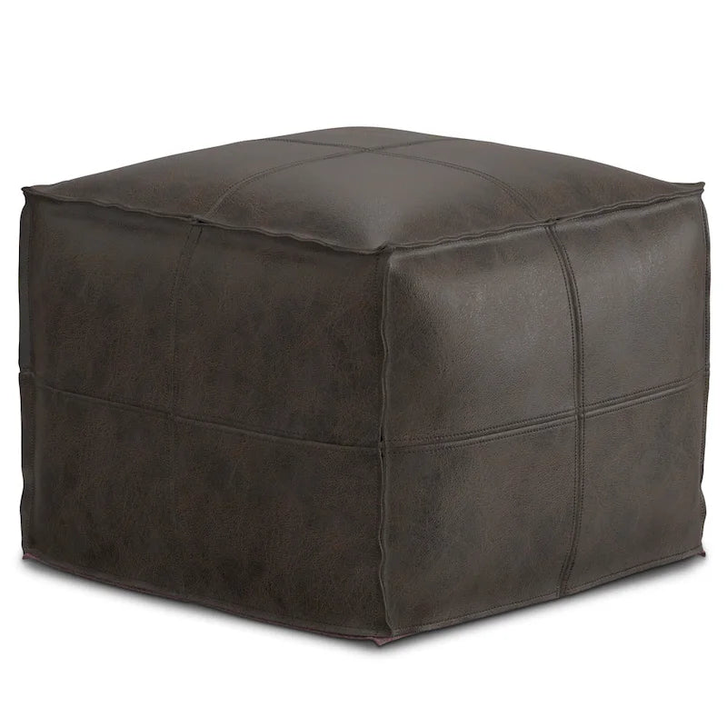 WYNDENHALL Erving Pouf carré bohème en cuir