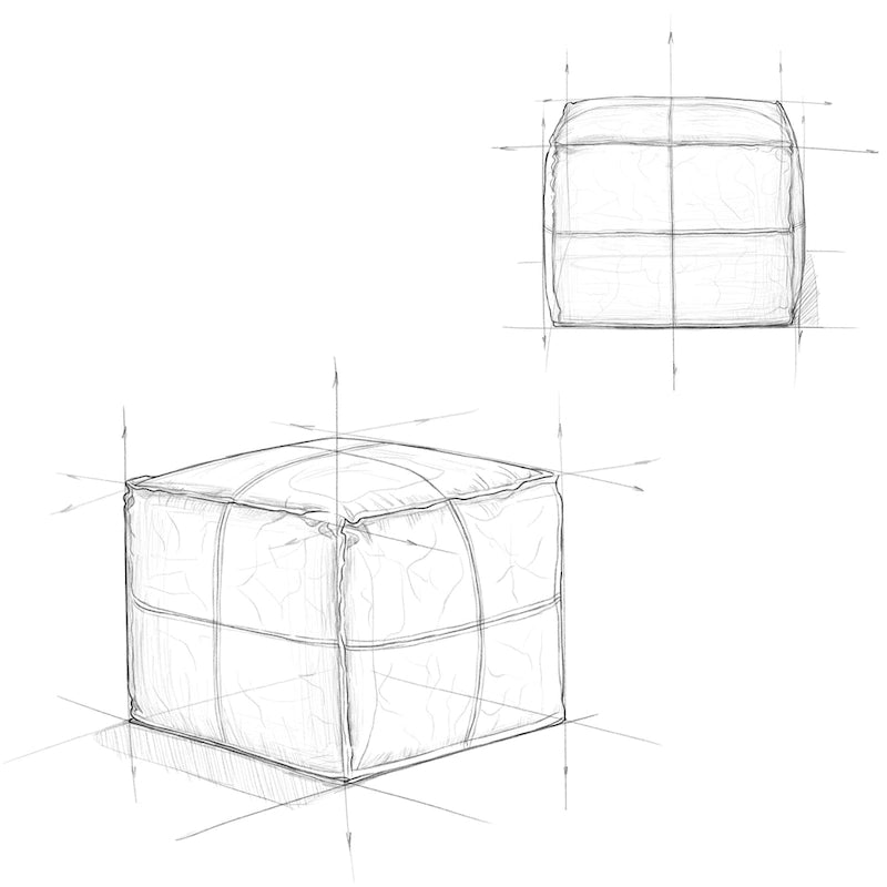 WYNDENHALL Erving Pouf carré bohème en cuir