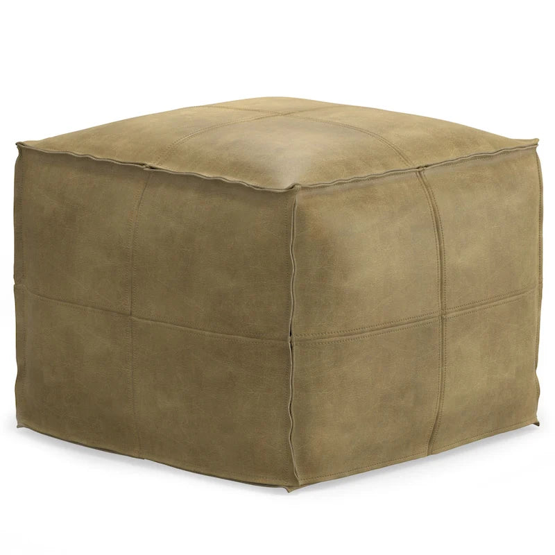 WYNDENHALL Erving Pouf carré bohème en cuir