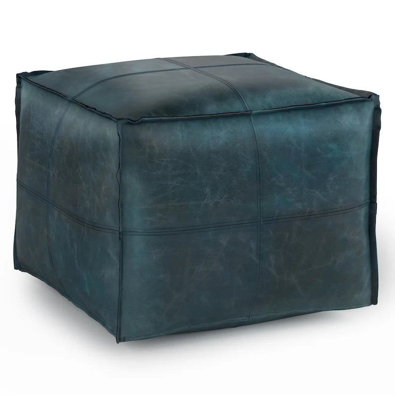 WYNDENHALL Erving Pouf carré bohème en cuir