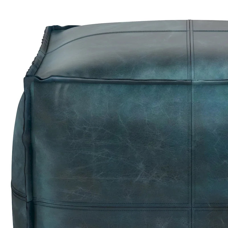 WYNDENHALL Erving Pouf carré bohème en cuir