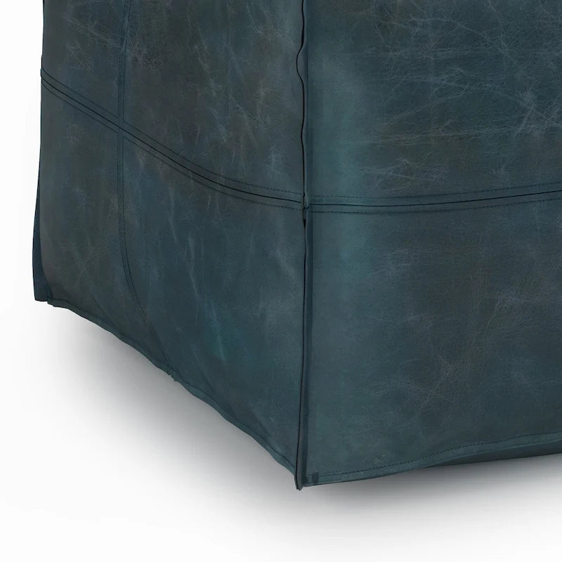 WYNDENHALL Erving Pouf carré bohème en cuir