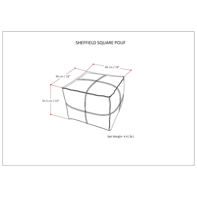 WYNDENHALL Erving Pouf carré bohème en cuir