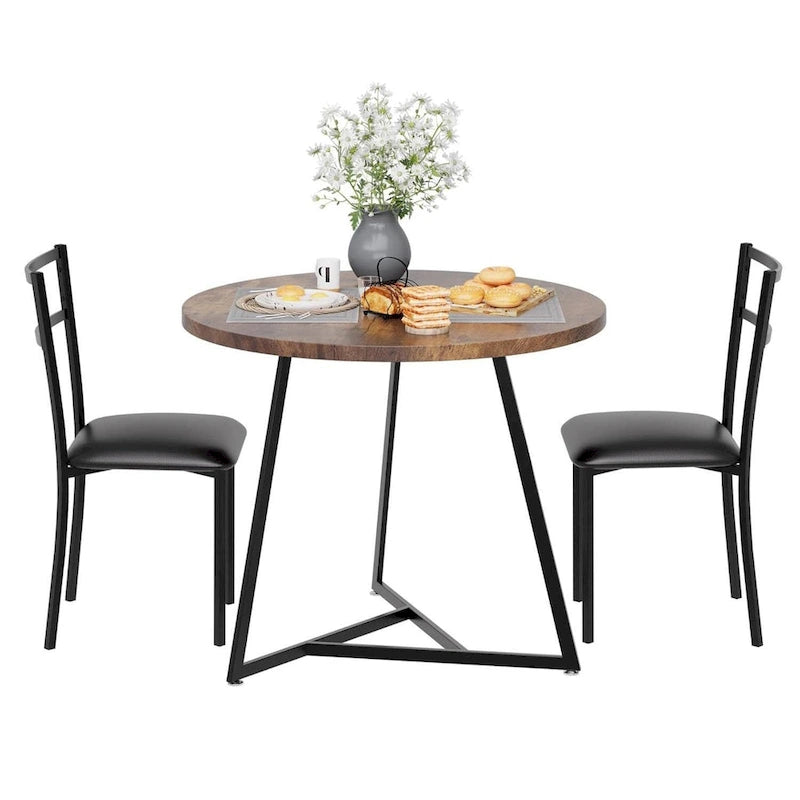 Table de salle à manger ronde de cuisine avec 2 chaises