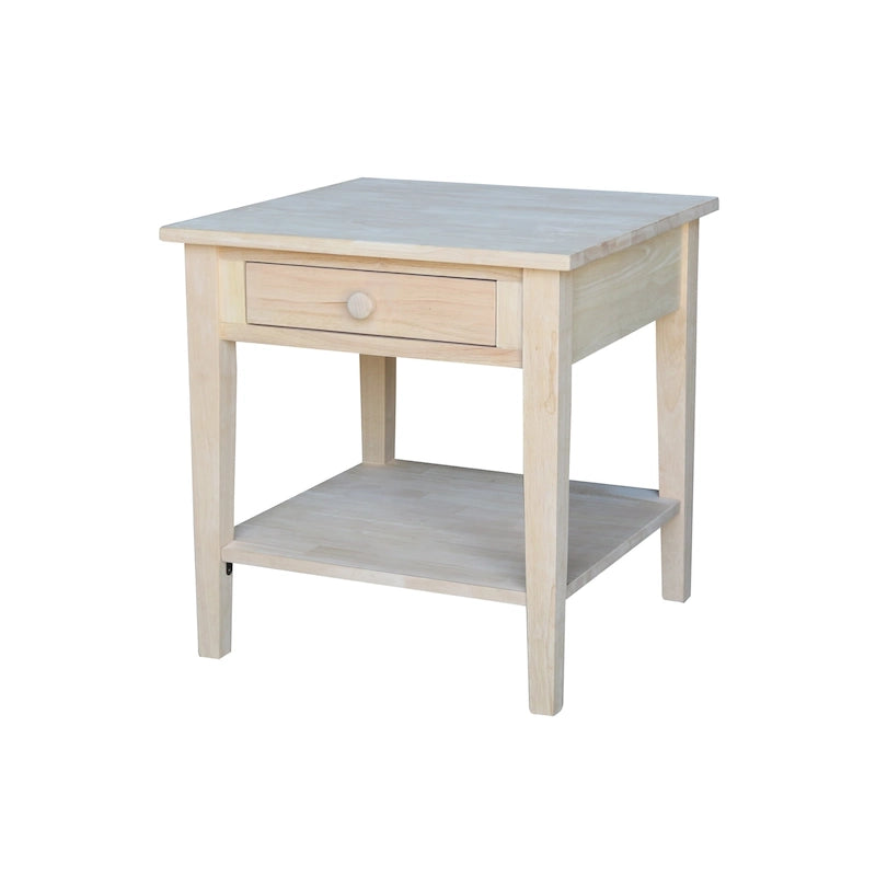 Table d'appoint carrée Spencer en bois d'hévéa massif - 61 cm (L) x 61 cm (P) x 63,5 cm (H)