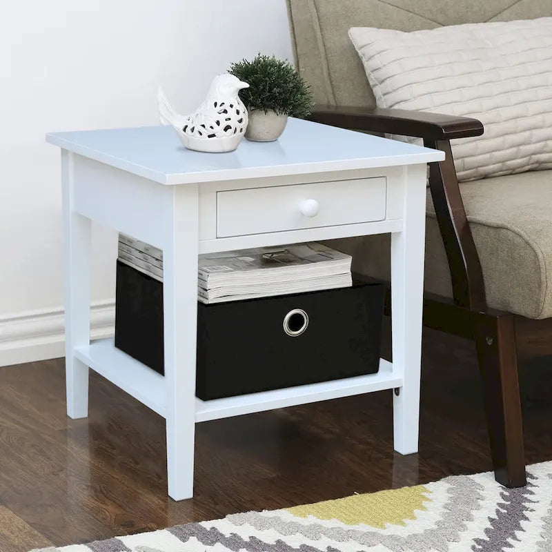 Table d'appoint carrée Spencer en bois d'hévéa massif - 61 cm (L) x 61 cm (P) x 63,5 cm (H)