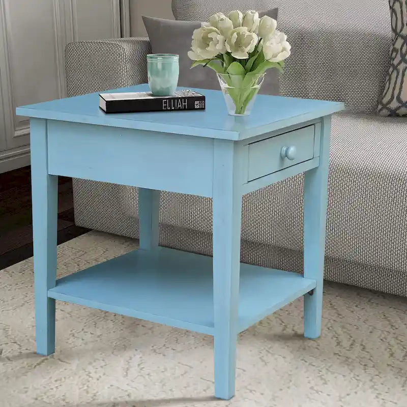 Table d'appoint carrée Spencer en bois d'hévéa massif - 61 cm (L) x 61 cm (P) x 63,5 cm (H)