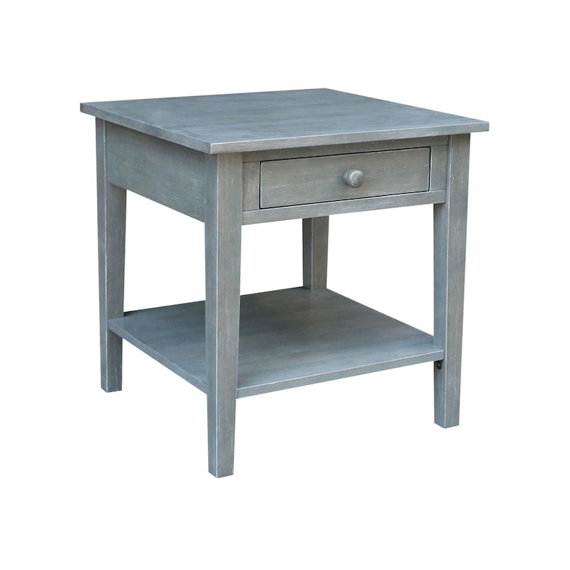 Table d'appoint carrée Spencer en bois d'hévéa massif - 61 cm (L) x 61 cm (P) x 63,5 cm (H)