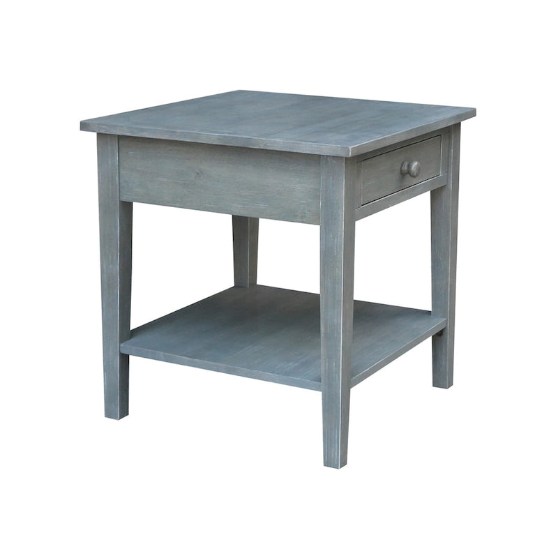 Table d'appoint carrée Spencer en bois d'hévéa massif - 61 cm (L) x 61 cm (P) x 63,5 cm (H)