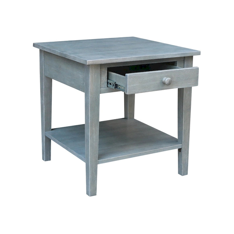Table d'appoint carrée Spencer en bois d'hévéa massif - 61 cm (L) x 61 cm (P) x 63,5 cm (H)