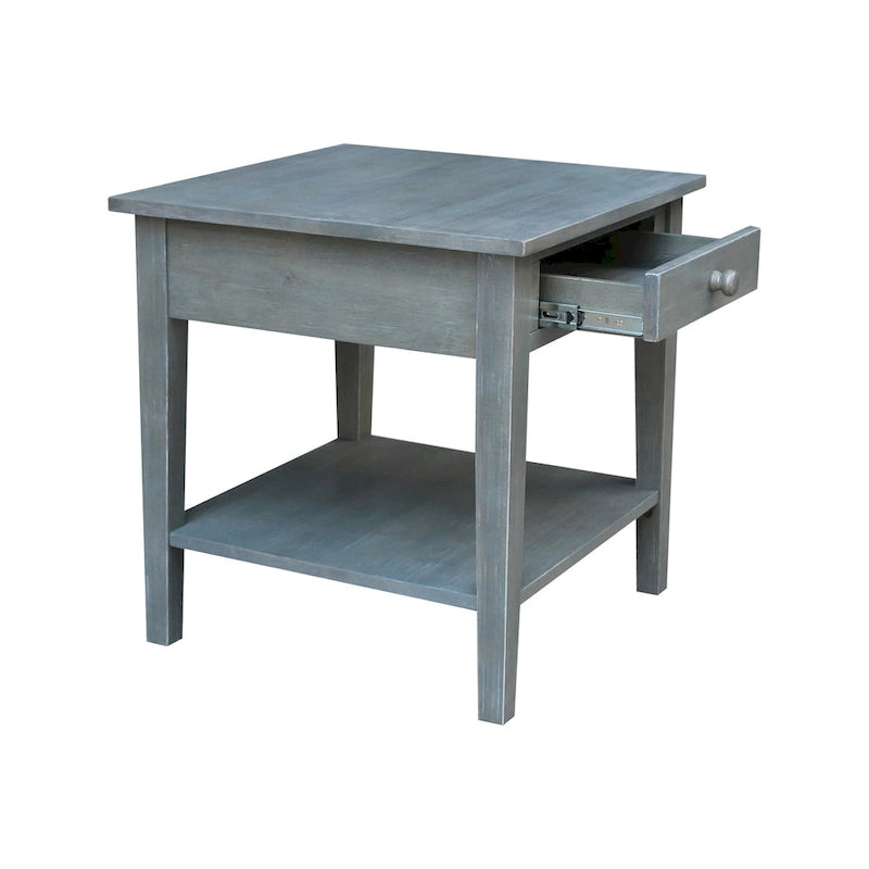 Table d'appoint carrée Spencer en bois d'hévéa massif - 61 cm (L) x 61 cm (P) x 63,5 cm (H)