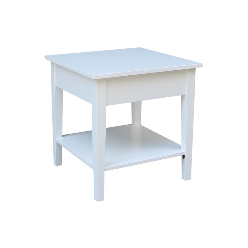 Table d'appoint carrée Spencer en bois d'hévéa massif - 61 cm (L) x 61 cm (P) x 63,5 cm (H)
