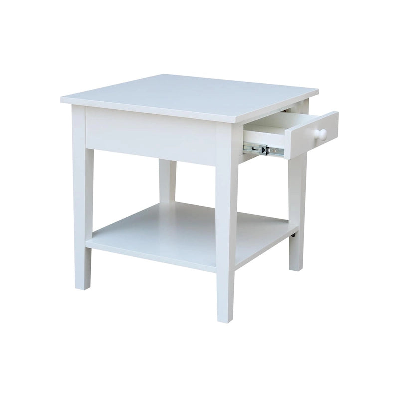 Table d'appoint carrée Spencer en bois d'hévéa massif - 61 cm (L) x 61 cm (P) x 63,5 cm (H)