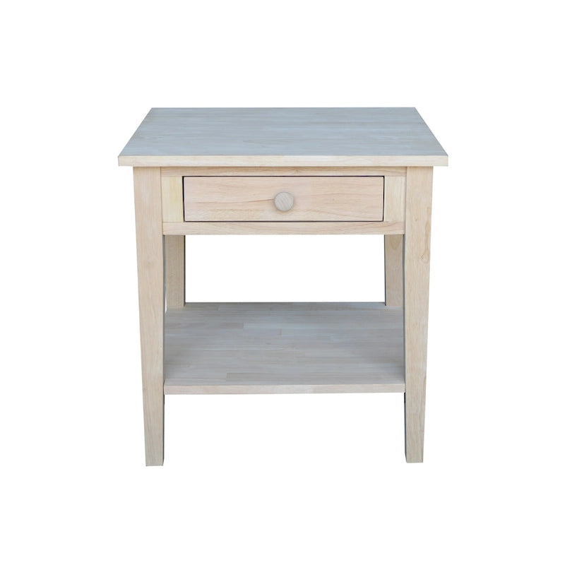 Table d'appoint carrée Spencer en bois d'hévéa massif - 61 cm (L) x 61 cm (P) x 63,5 cm (H)