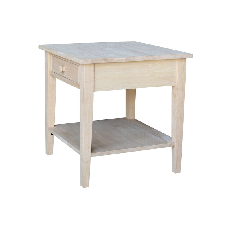 Table d'appoint carrée Spencer en bois d'hévéa massif - 61 cm (L) x 61 cm (P) x 63,5 cm (H)