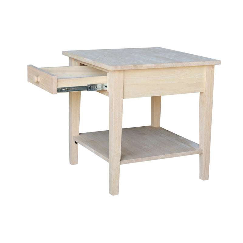 Table d'appoint carrée Spencer en bois d'hévéa massif - 61 cm (L) x 61 cm (P) x 63,5 cm (H)