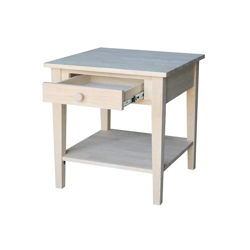 Table d'appoint carrée Spencer en bois d'hévéa massif - 61 cm (L) x 61 cm (P) x 63,5 cm (H)