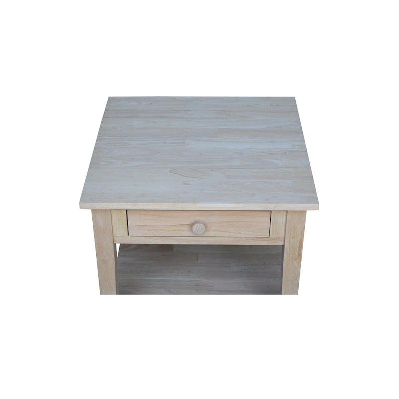 Table d'appoint carrée Spencer en bois d'hévéa massif - 61 cm (L) x 61 cm (P) x 63,5 cm (H)