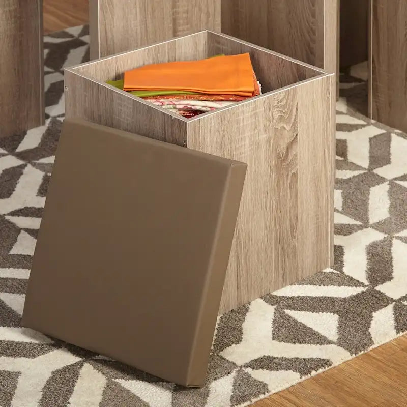 Ensemble de salle à manger 5 pièces Baxter de Simple Living avec table et tabourets de rangement