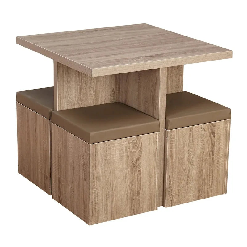 Ensemble de salle à manger 5 pièces Baxter de Simple Living avec table et tabourets de rangement