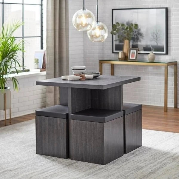 Ensemble de salle à manger 5 pièces Baxter de Simple Living avec table et tabourets de rangement