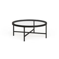 Table basse Xivil ronde en verre et acier