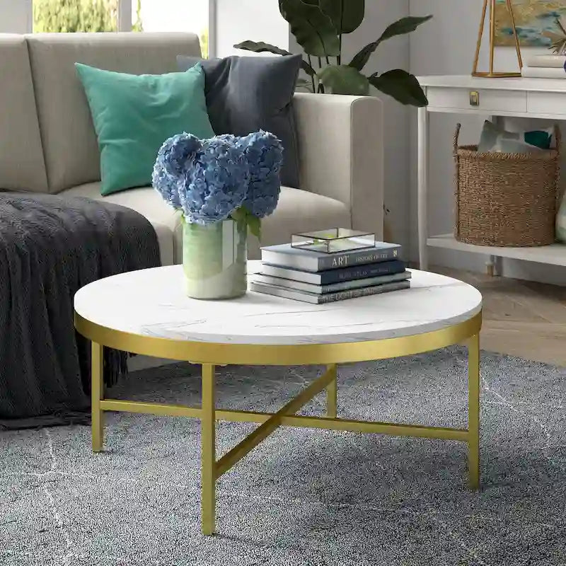 Table basse Xivil ronde en verre et acier