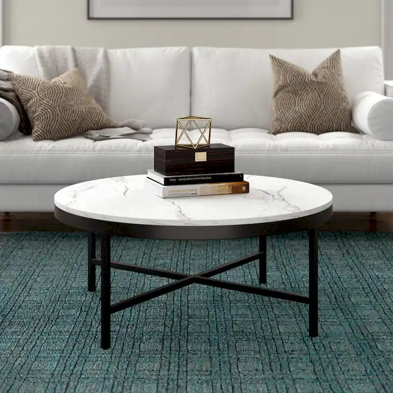 Table basse Xivil ronde en verre et acier
