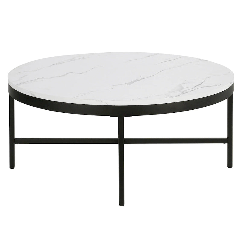 Table basse Xivil ronde en verre et acier
